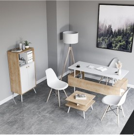 Resim Lagomood İrony Rasha Ofis Takımı Beyaz Meşe 