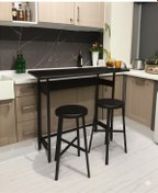 Resim Asya Craft Siyah Bar Masası Seti 