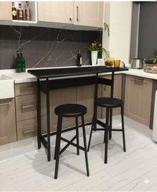 Resim Asya Craft Siyah Bar Masası Seti 