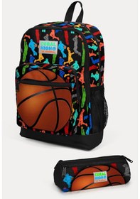 Resim Coral High Kids Siyah Basketbol Desenli 2'li Okul Çanta Seti Set0223471 