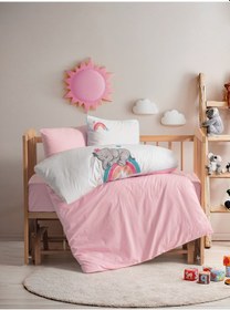 Resim Cotton Box Punch Nakışlı Bebek Nevresim Takımı Lucky Pembe 