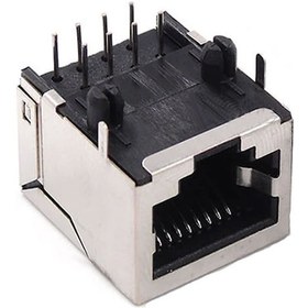 Resim Alkatronik-8P8C Metal Rj45 Soket Ethernet Bağlantı Soketi 8 Pin Pcb Montaj 