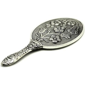 Resim Altın Sepeti GA027 Gümüş Çiçek Lale El Aynası 