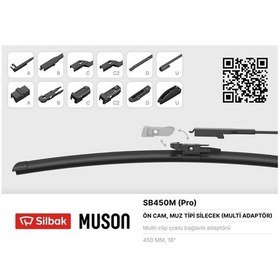 Resim Sılbak Sb450m Sılecek Supurgesı Muz Tıpı Grafıtlı 450mm 6 Aparatlı 