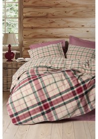 Resim Cotton Box Warm Flanel Tek Kişilik Nevresim Takımı Jamil Bordo 