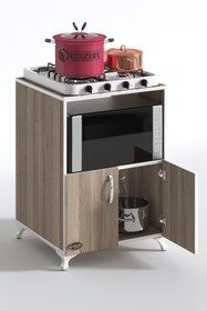 Resim Kenzlife Ocak Dolabı Aysu Crd 85*60*57 Mutfak Modül Mini Fırın Mikrodalga Banyo Ofis 