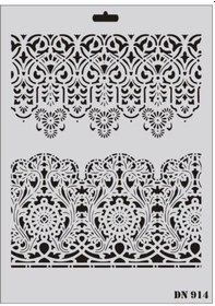 Resim Mey İthalat Rich Dantel Seri Dn-914 Stencil 35x25 Cm 