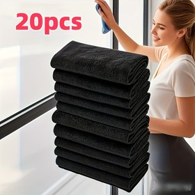Resim 20'li Sihirli Cam Temizleme Bezleri - Kalınlaştırılmış Kalıntı Bırakmayan Mikrofiber Bezler, Pencereler, Aynalar, Arabalar & Mutfak Banyo Çok Yüzeyli Mendiller için Uygun, Pratik Tasarım, Sihirli Temizlik Bezi, Mikrofiber Bezi, Cam Temizleme Bezi 