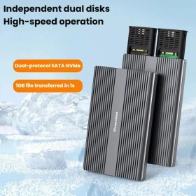 Resim Gjobblueendless M2826N M.2 Nvme x 2 Adet Nvme Disk Kutusu Ayrı Kablo Ayrı Soket 