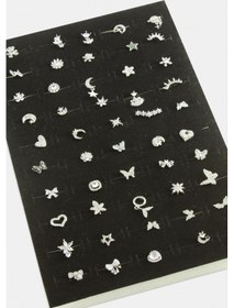 Resim Ilkeshop Tragus Zirkon Taşlı Piercing 1 Adet-gümüş Rengi Çok Renkli 