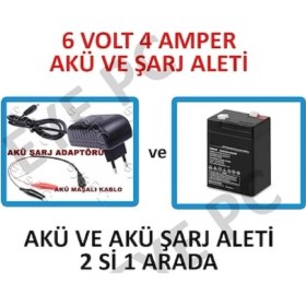 Resim Eyepc 6 Volt 4 Amper Çocuk Oyuncak Için Akü ve Şarj Adaptörü Birlikte 