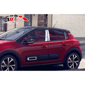 Resim KORAY EXCLUSİVE Citroen C3 2020-2022 Karbon Kapı Direği Kaplaması Cam Direği Şık Görünüm 6 Parça 