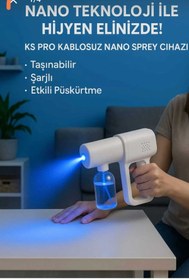 Resim K5 PRO 400ml Şarjlı & Pilli Nano Mist Sprey Tabancası Kablosuz Sis Çok Amaçlı Püskürtücü oto dezenfektan 
