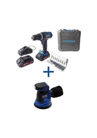 Resim Hyundai HSO202 20V Akülü Zımpara + HPA202 20V Li-ion Çift Akülü Set Vidalama Set 