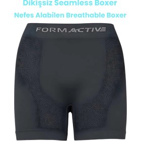 Resim Tezzgelsin Erkek Dikişsiz/seamless Nefes Alabilen Boxer 4 Adet Beyaz - Füme 