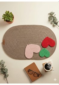 Resim Kapı Süsü Ve Paspası Kalpli Açık Kahverengi 