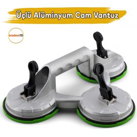 Resim Üçlü Alüminyum Cam Vantuzu Vakumlu Fayans Ahşap Tutucu Taşıma Araba Kaporta Göcük Çektirme 3'lü 
