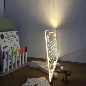 Resim sbodurhome LED Aydınlatmalı Yazı ve Çizim Tahtası - Büyük Boy 30X20 cm 