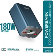 Resim Phixi Ultimate UP180 30000mAh 180W Süper Hızlı Şarj Cihazı - Laptop Şarj Edebilir Powerbank - 2 USB 