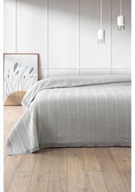 Resim %100 Pamuk Çift Kişilik Kopanaki Dantelli Petek Pike 210x230 Cm-gri Grı Gri 