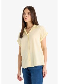 Resim DeFacto Regular Fit Basic Düz Viskon Kısa Kollu Gömlek N7819AZ25SPYL155 