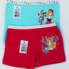 Resim Dondeza Kız Çocuk Baskılı Likralı Ikili Boxer 