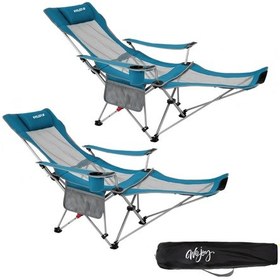 Resim Wejoy Aerocomfort Lounge 2'li Set 4 Pozisyonlu Yatabilen Kamp Sandalyesi Cyn/gry Mavi - Gri 