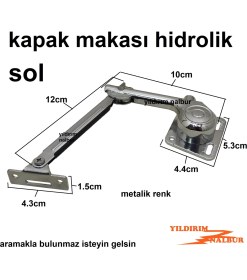 Resim Yıldırım Nalbur Sol Mobilya Kapak Hidrolik Piston Metalik Renk Kapak Makası Otomatik 