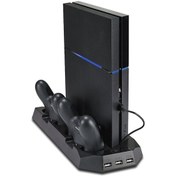 Resim PS4 Slim Çift Fanlı Dikey Soğutucu Ve Kol Şarj Edici 