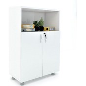 Resim Modüler Dünyası Kapaklı Kitaplık Dosya Dolabı Beyaz - 80X38X117 (307710261) Beyaz 