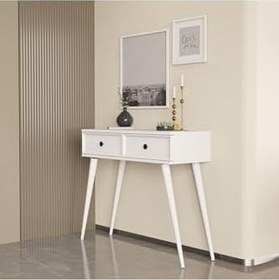 Resim 6021 LUNA (AHŞAP AYAKLI) MDF PROFİL ÇERÇEVELİ 2 ÇEKMECELİ DRESUAR BEYAZ 