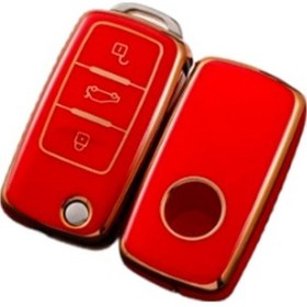 Resim Vw Tiguan Jetta Golf Uyumlu 5 Golf Uyumlu 6 Scirocco Polo Uyumlu Caddy Uyumlu Lüks Anahtar Koruma Kılıfı 
