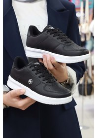 Resim 2228-wickers Air Force Modeli Anatomik Tabanlı Üst Kalite Unisex Sneakers Ayakkabı Siyah - Beyaz 