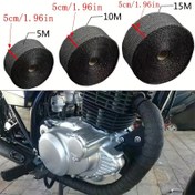 Resim 196.5/393/589 İnç Titanyum Renkli, Siyah, Beyaz Cam Lif Bandı + 4 Paslanmaz Çelik Kayış, Yüksek Sıcaklıklara Dayanıklı, Egzoz Sistemi Paketleme İçin Uygun - 1200°C'ye Kadar Isıya Dayanıklı - Otomotiv ve Motosiklet Uygulamaları İçin Mükemmel - Dayanıklı Cam Lif İzolasyon Bandı, Metal Yüzeyler, Borular ve Dış Mekan Kullanımı İçin Kullanılır 