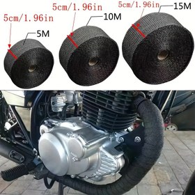 Resim 196.5/393/589 İnç Titanyum Renkli, Siyah, Beyaz Cam Lif Bandı + 4 Paslanmaz Çelik Kayış, Yüksek Sıcaklıklara Dayanıklı, Egzoz Sistemi Paketleme İçin Uygun - 1200°C'ye Kadar Isıya Dayanıklı - Otomotiv ve Motosiklet Uygulamaları İçin Mükemmel - Dayanıklı Cam Lif İzolasyon Bandı, Metal Yüzeyler, Borular ve Dış Mekan Kullanımı İçin Kullanılır 