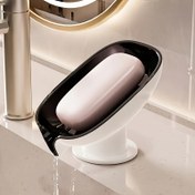 Resim 1 Adet Dayanıklı Kendinden Süzülen Oval Sabunluk - Şık Plastik Banyo Lavabo Drenajı, Oval Tasarım Su Biriktirmez, Modern Banyo Tezgahı Hijyeni, Çağdaş İşçilik, Minimalist Tarz, Hijyen Malzeme, Pratik Ev Aksesuarı 