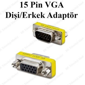 Resim 15 Pin Vga Dişi To Vga Erkek Dönüştürücü Adaptör 