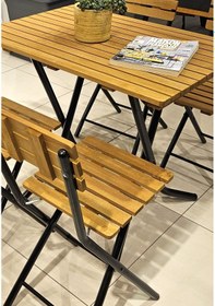 Resim 60 90 Ahşap Katlanır Masa 4 Sandalye Ahşap 
