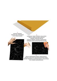 Resim Tink Kendinden Yapışkanlı Siyah-beyaz Mermer Desenli Pvc Panel 41x62cm 