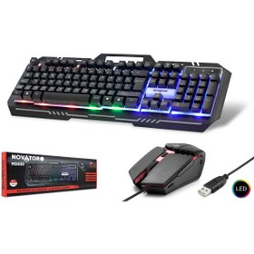Resim NOVATOR Hd865 Kablolu Oyuncu Klavye Mouse Set Led Q Siyah 