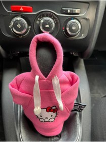 Resim SSS TEKSTİL SİHİRLİELLER35 hello kity pembe Hoodie - Araç Vites Kıyafeti - Vites Poları - Her Araca Uyumlu Vites Hoodie 