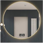 Resim GLOBAL LED MIRROR 90 cm Dokunmatik Tuşlu Buğu Çözücü Ledli Yuvarlak Banyo Aynası 