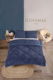 Resim Elite Wellsoft Çift Kişilik Çift Taraflı Yastık Kılıflı Lüx Yorgan Seti Yorgan Uyku Seti Çeyiz Lacivert 