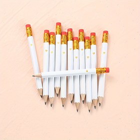 Resim 10 Adet Kalpli Desenli Mini Renkli Ahşap Kurşun Kalem Silgili, 0,5 mm Uç, Ahşap Malzeme, Parti Hediyeleri, Düğün Hediyeleri için Hediye Kalemler, 14+ Yaş İçin Uygundur 