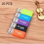 Resim 20 Pcs Taşınabilir Usb 2.0 Mikro Sd Tf Tf T-flash Kartı Okuyucu Adaptörü, 480mbps'ye Kadar, Rastgele Renk Dağıtım 