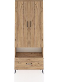 Resim Arges Dolap 3 Raflı Tek Çekmeceli Tek Askılı 88x30x221 Çam-çam Çam 