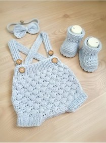 Resim Erkek Bebek Romper 3 Lü Set Açık Mavi 