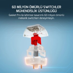 Resim Gamepower Gasket Pro Rgb Wireless/bluetooth/kablolu Mekanik Red Switch Ingilizce Q Gasket Gaming Klavye 