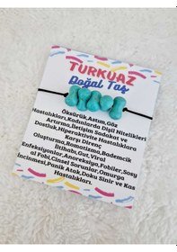 Resim Gümüştel El Sanatları Sertifikalı Turkuaz Doğal Taş Bileklik Makrome Kilit Sistemi Turkuaz 