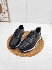 Resim İmerShoes Günlük Erkek Ayakkabı İçi Dışı Hakiki Deri Casual Lastik Bağcıklı Beyaz Tabanlı Comfort Sneaker 5050 